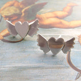 Silver heart and Wings Earrings