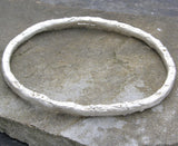 Sterling Silver 'Melt Me' Oval Bangle