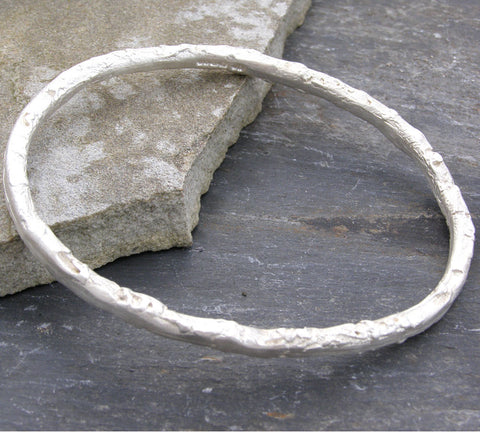 Sterling Silver 'Melt Me' Oval Bangle