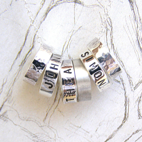 Personalised Silver Hoops Necklace