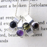 Personalised Silver Hoop & Semi-Precious Stone Necklace