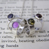 Personalised Silver Hoop & Semi-Precious Stone Necklace