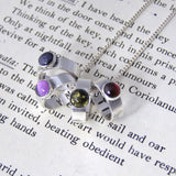 Personalised Silver Hoop & Semi-Precious Stone Necklace