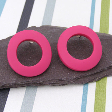 Cerise Wobble Hoops