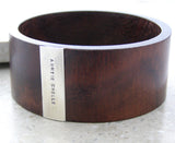 Large Wood & Sterling Silver Personalised bangle