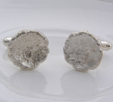 Sterling Silver Circle 'Melt Me' Cuff Links