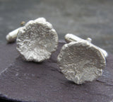 Sterling Silver Circle 'Melt Me' Cuff Links