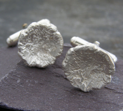 Sterling Silver Circle 'Melt Me' Cuff Links