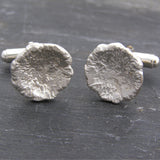 Sterling Silver Circle 'Melt Me' Cuff Links