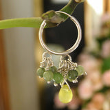 Silver Cluster Hoop Earrings