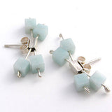 Silver Double Pin Earrings