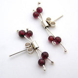 Silver Double Pin Earrings