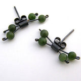 Silver Double Pin Earrings