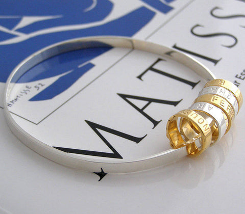Personalised Hoops Silver Bangle