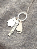 Personalised Owl And Pussy Cat Necklace