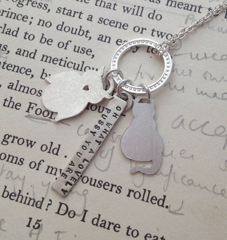 Personalised Owl And Pussy Cat Necklace