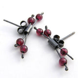 Silver Double Pin Earrings