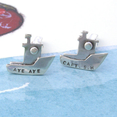 Personalised Boat Cuff Links
