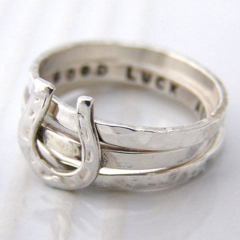 Personalised Horse Shoe Stacking Ring