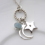 Personalised Moon And Star Pendant