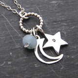 Personalised Moon And Star Pendant
