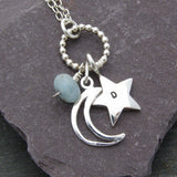 Personalised Moon And Star Pendant