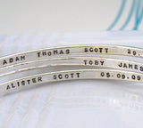 Personalised Silver Bangle With Star Hoop