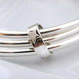 Personalised Silver Bangle With Star Hoop