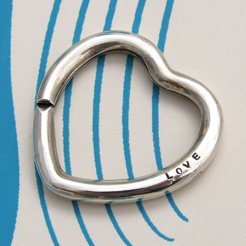 Personalised Silver Heart Key Ring