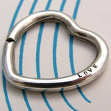 Personalised Silver Heart Key Ring