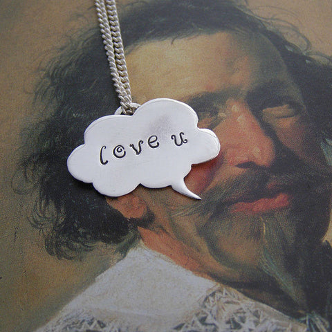Personalised Silver Speech Bubble Necklace