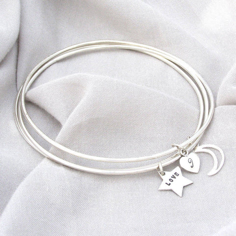 Personalised Silver Stacking Bangles