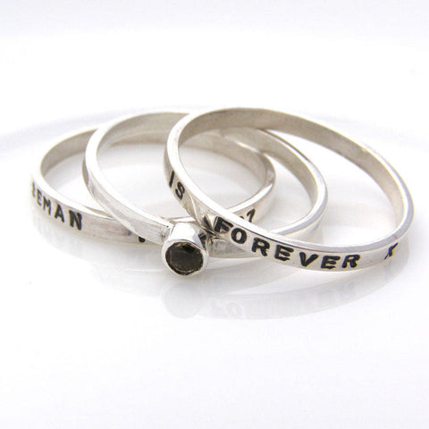 Personalised Silver Stacking Ring