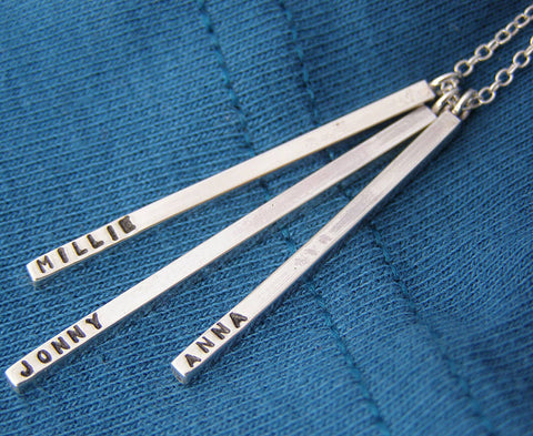 Personalised Slender Silver Bars