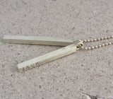 Silver Personalised Satin Men's Necklace