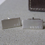 Silver Personalised Mens Cuff Links
