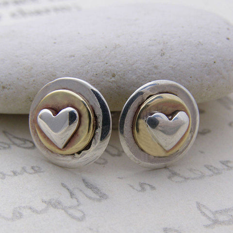 Silver And 9ct Gold Layered Earrings