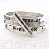 Silver Diagonal Stacking Ring