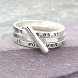 Silver Diagonal Stacking Ring