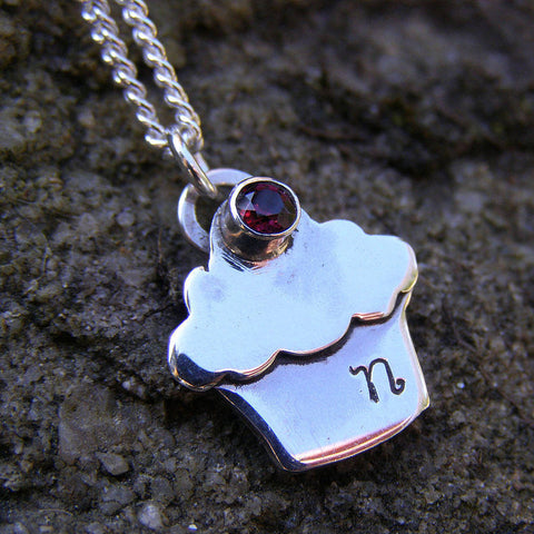Personalised Silver Cup Cake Pendant