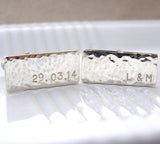 Silver Personalised Mens Cuff Links