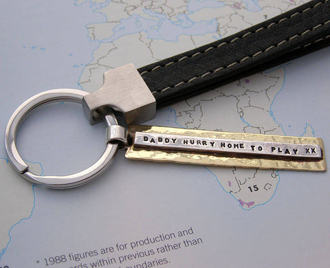 Personalised Silver And Brass Key Ring