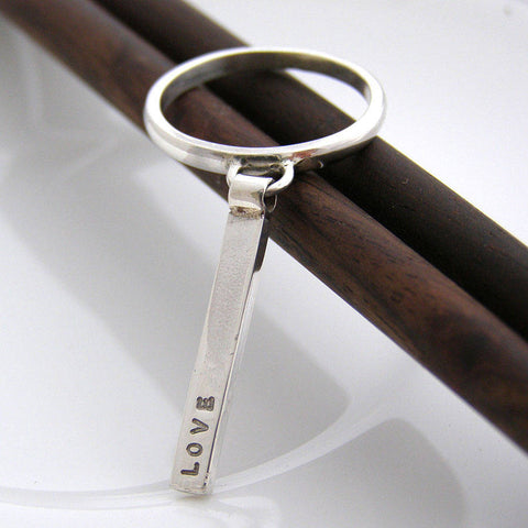 Personalised Sterling Silver Tag Ring