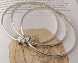 Personalised Silver Hoop Bangles