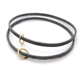 Oxidised Silver Gold Hoop Bangle