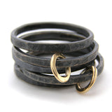 Oxidised Silver Gold Hoop Ring