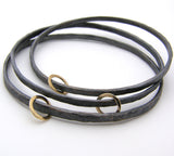Oxidised Silver Gold Hoop Bangle