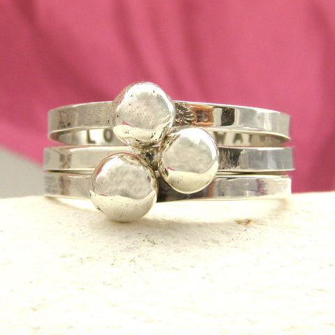 Personalised Silver Nugget Rings