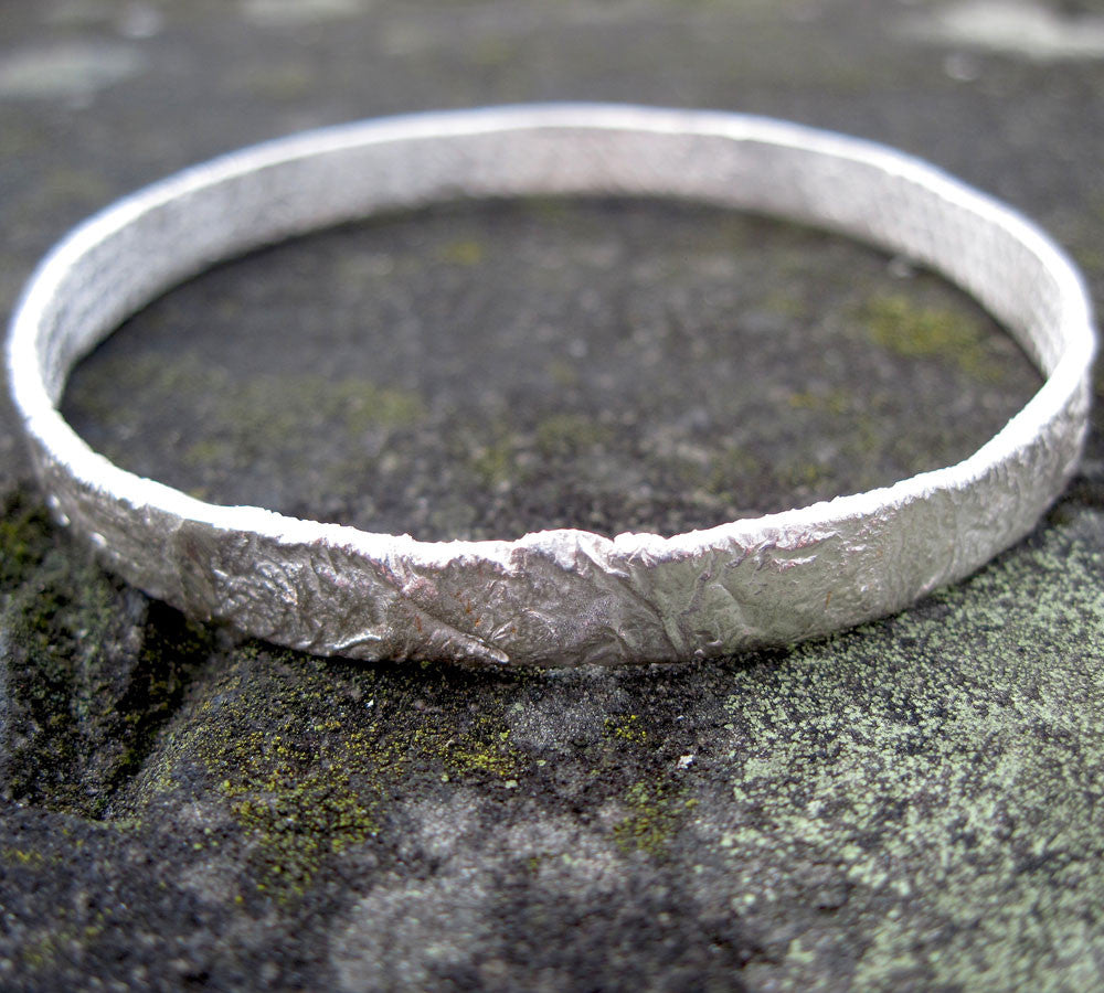 Silver Rocky Outcrop Bangle