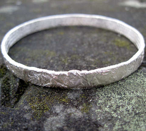 Silver Rocky Outcrop Bangle